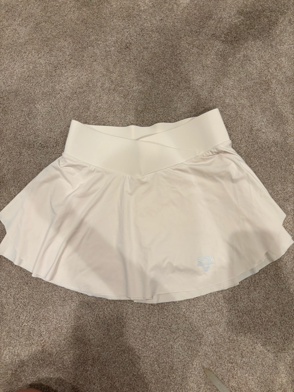 Women's Cream Circle Skirt with Wide Waistband